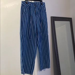 Wide leg striped American eagle pants